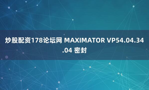 炒股配资178论坛网 MAXIMATOR VP54.04.34.04 密封